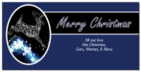 Black and Blue Christmas Reindeer Flying Stars Cards  8